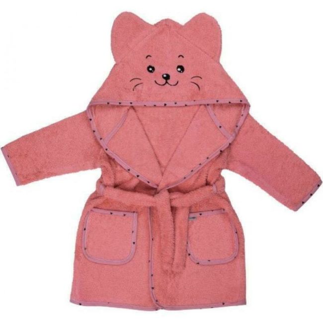 Halat de baie cu urechi Kitty, Cu buzunare, Cu cordon, Bubaba, 2 - 4 ani, Marime 98/104, Pink BYN42264