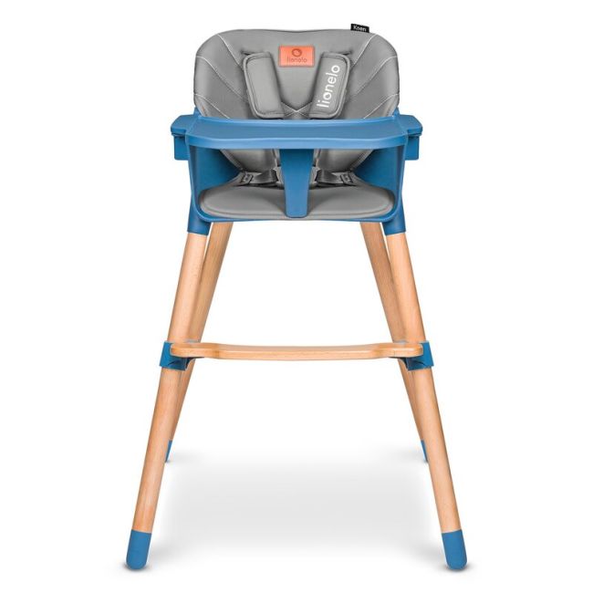 Lionelo - Scaun de masa din fag Koen, 2 in 1, Transformabil, Sustine 30 kg, 6 luni+, Albastru BYNLO-KOEN_BLUE_SKY