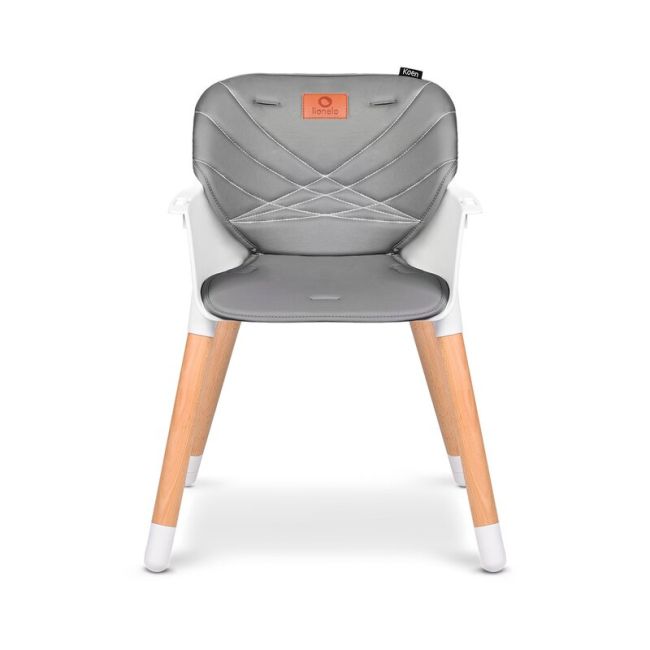 Lionelo - Scaun de masa din fag Koen, 2 in 1, Transformabil, Sustine 30 kg, 6 luni+, Gri BYNLO-KOEN_GREY_STONE