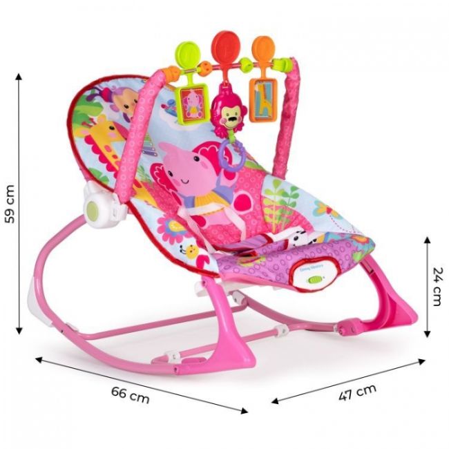 Balansoar cu vibratii 2 in 1 ecotoys 8617 - roz edeedi8617
