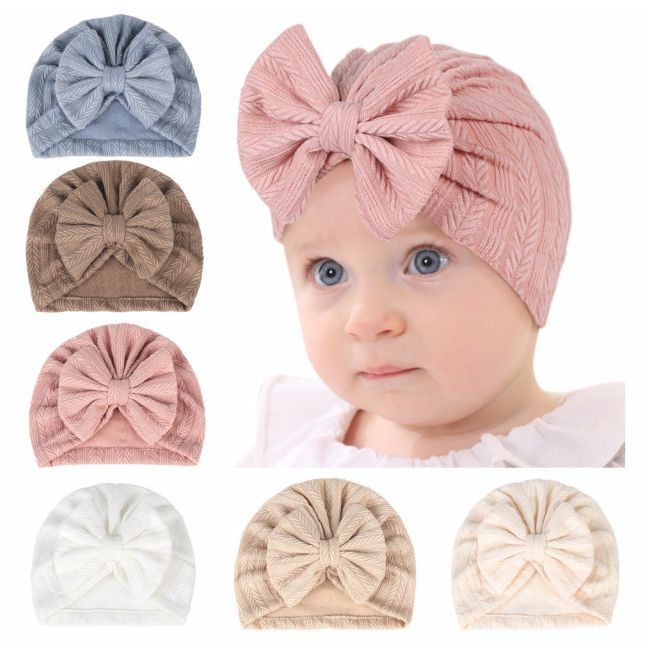 Caciulita tip turban cu model din tesatura (marime disponibila: 6-9 luni (marimea 19 incaltaminte), culoare: maro) mdmz071-ct11.6-9 luni (marimea 19 incaltaminte)-maro