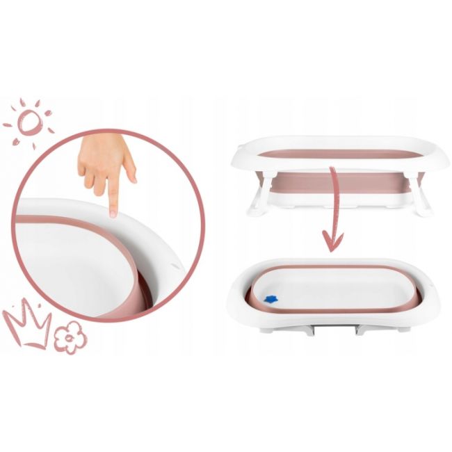 Cadita de baie cu dop de scurgere ricokids rk-281 - roz edeedi728100