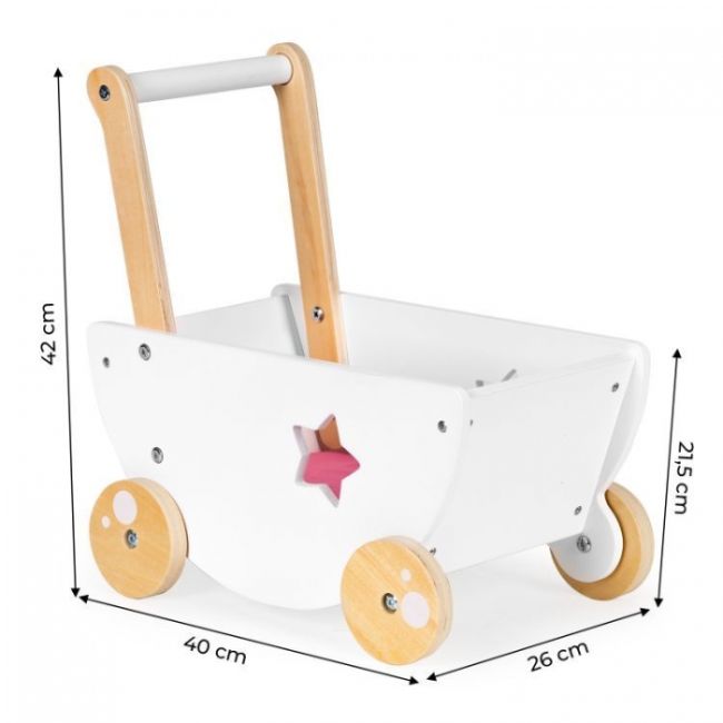 Carucior pentru papusi din lemn ecotoys 2150n edeedi2150n