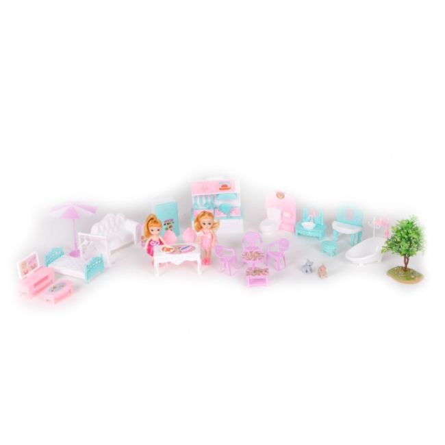 Casuta pentru papusi cu mobilier ecotoys hc480394 edeedihc480394