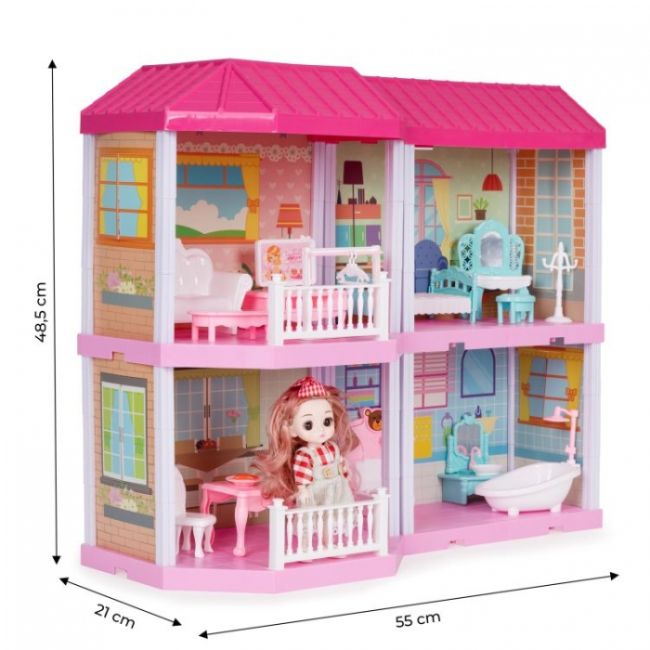 Casuta pentru papusi cu mobilier si led-uri ecotoys hc507651 edeedihc507651