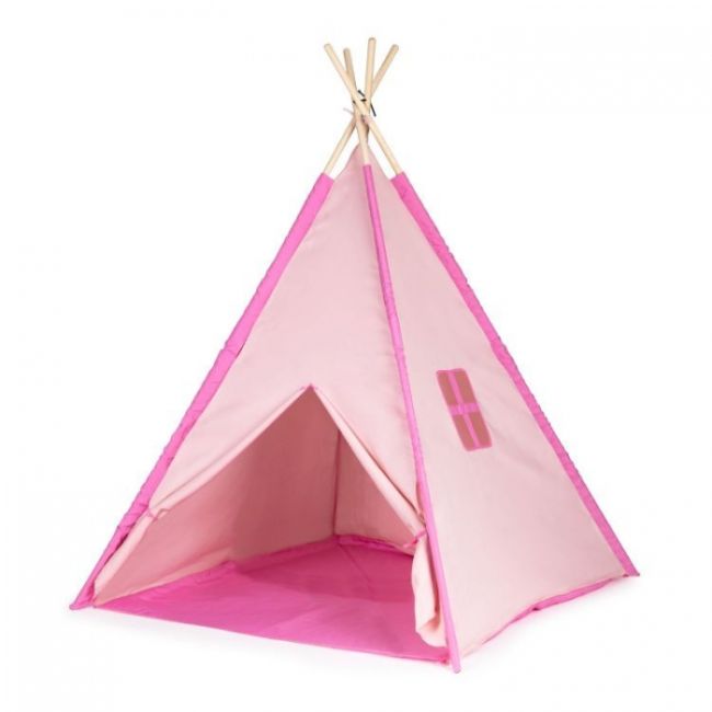 Cort indian teepee de joaca pentru copii, tip wigwam ecotoys - roz edeedi8194p