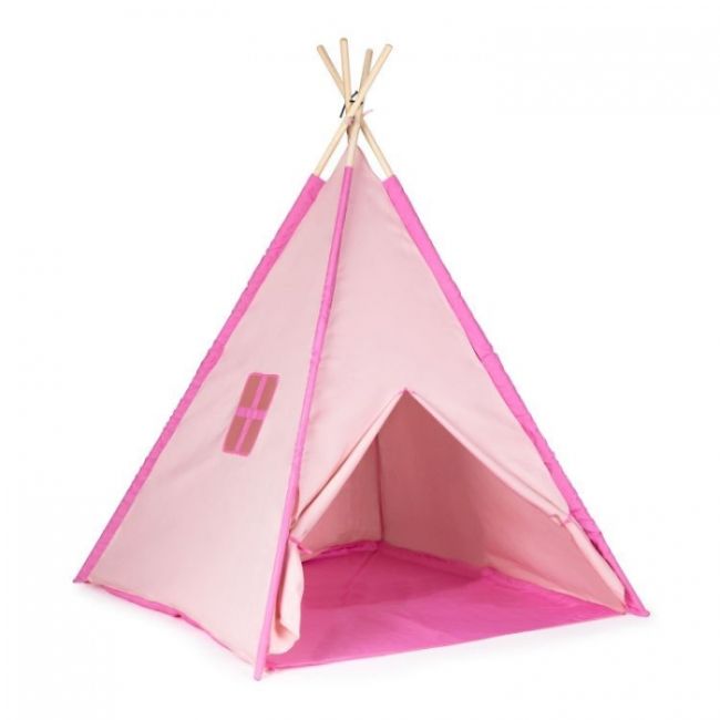 Cort indian teepee de joaca pentru copii, tip wigwam ecotoys - roz edeedi8194p