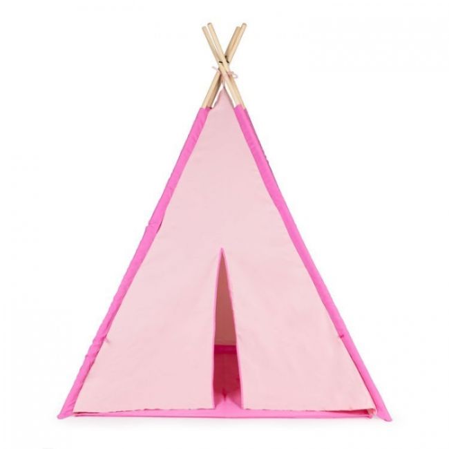 Cort indian teepee de joaca pentru copii, tip wigwam ecotoys - roz edeedi8194p