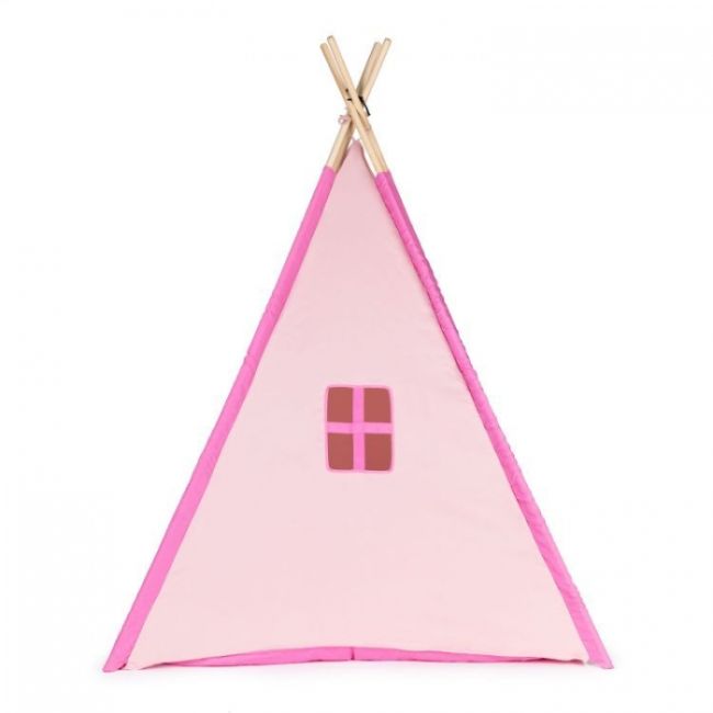 Cort indian teepee de joaca pentru copii, tip wigwam ecotoys - roz edeedi8194p