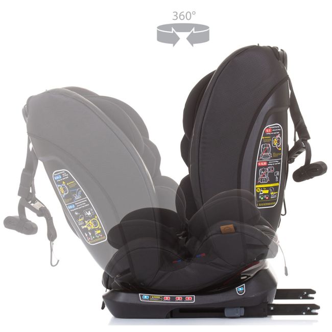 Scaun auto chipolino techno 0-36 kg ebony cu sistem isofix hubstkth02301eb