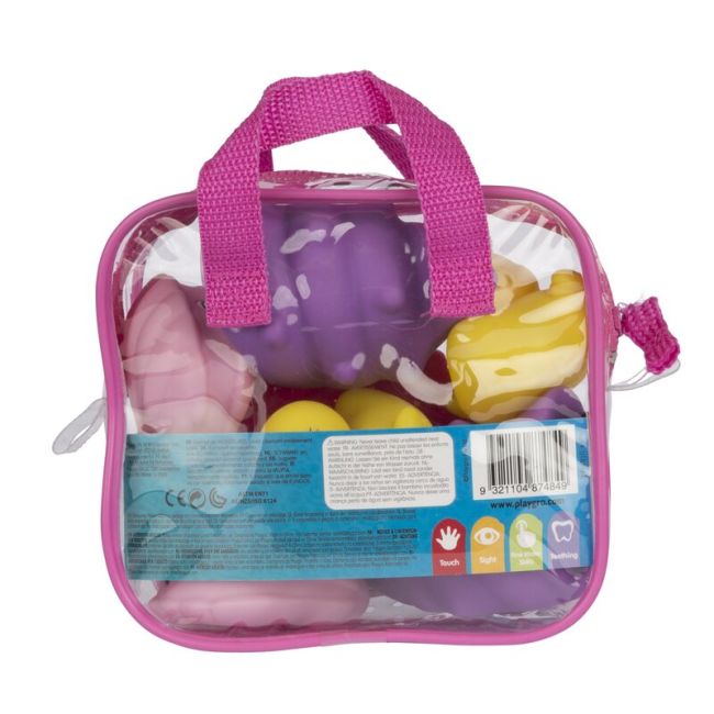 Set 8 animalute de baie, Fara gauri, Cu gentuta pentru transport, Fara BPA, Floating Sea Friends, Playgro, Pink BYN857265