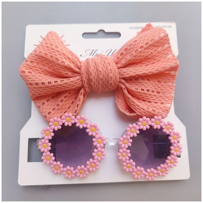 Set bentita si ochelari de soare - Pink Daisy MB1129-1