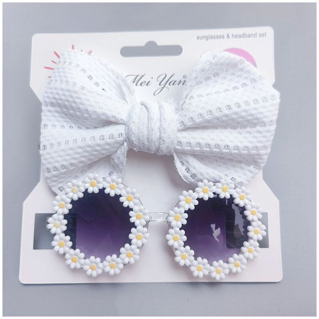 Set bentita si ochelari de soare - White Daisy MD1129-2