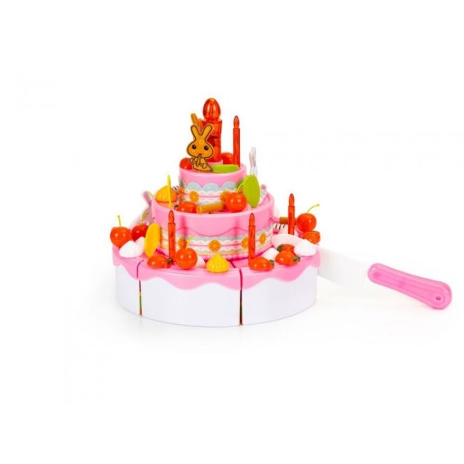 Set tort aniversar cu accesorii, 125 de elemente, ecotoys hc441048 edeedihc441048