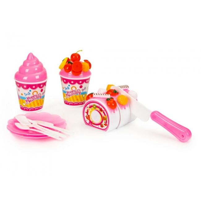Set tort aniversar cu accesorii, 125 de elemente, ecotoys hc441048 edeedihc441048