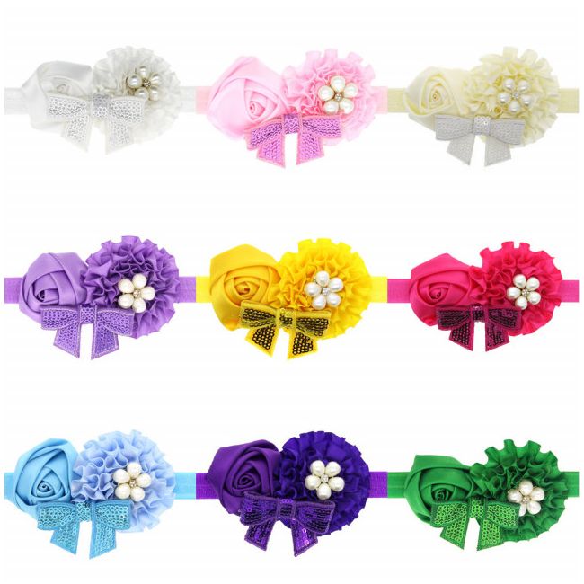 Bentita cu fundita cu paiete si perlute ADH103-R11