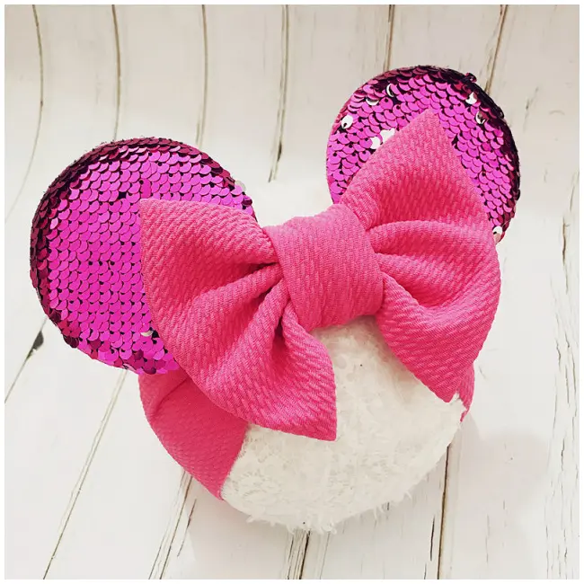 Bentita lata pentru fetite - Urechiuse cu paiete ADVCD-b021-be2