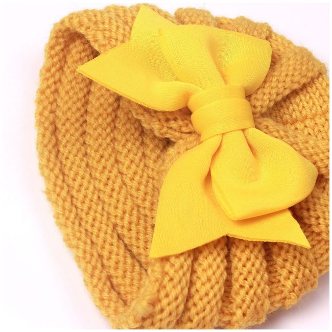 Caciulita crosetata tip turban cu fundita aplicata in fata LIx-22099-sa1