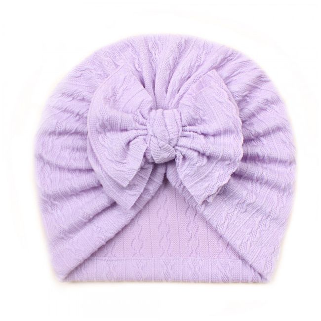 Caciulita tip turban cu model din tesatura si funda aplicata AMx-22032