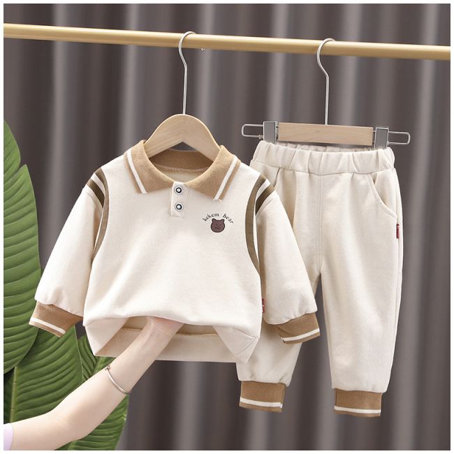 Compleu crem pentru baietei - teddy (marime disponibila: 12-18 luni (marimea 21 incaltaminte)) md1396.12-18 luni (marimea 21 incaltaminte)