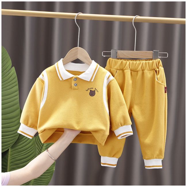 Compleu galben mustar pentru baietei - teddy (marime disponibila: 9-12 luni (marimea 20 incaltaminte)) md1394.9-12 luni (marimea 20 incaltaminte)