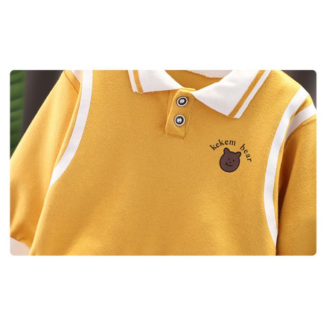 Compleu galben mustar pentru baietei - teddy (marime disponibila: 9-12 luni (marimea 20 incaltaminte)) md1394.9-12 luni (marimea 20 incaltaminte)