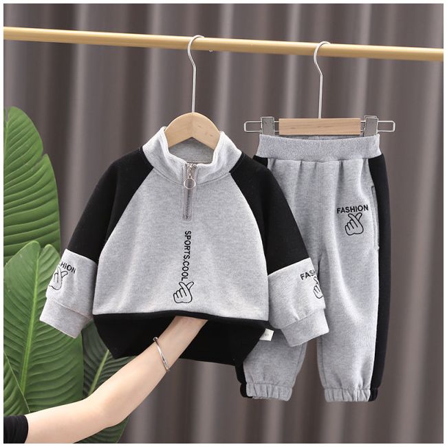 Compleu gri cu negru pentru baietei - sports cool (marime disponibila: 18-24 luni) mb1408.18-24 luni