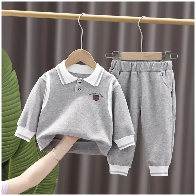 Compleu gri pentru baietei - teddy (marime disponibila: 2 ani) mb1395.2 ani
