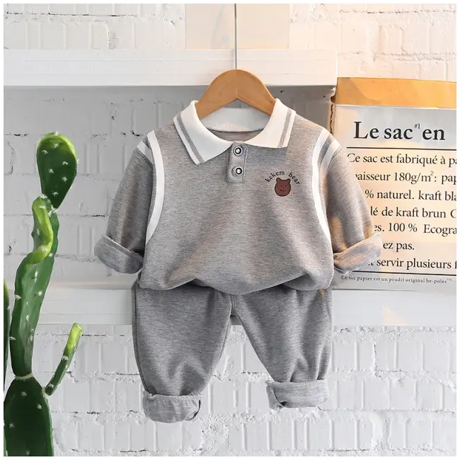 Compleu gri pentru baietei - teddy (marime disponibila: 2 ani) mb1395.2 ani