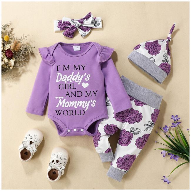 Compleu pentru fetite cu body lila - parents love (marime disponibila: 12-18 luni (marimea 21 incaltaminte)) md1502-de.12-18 luni (marimea 21 incaltaminte)