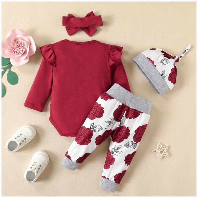 Compleu pentru fetite cu body visiniu - parents love (marime disponibila: 12-18 luni (marimea 21 incaltaminte)) mb1504-de.12-18 luni (marimea 21 incaltaminte)
