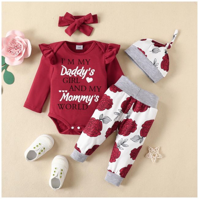 Compleu pentru fetite cu body visiniu - parents love (marime disponibila: 12-18 luni (marimea 21 incaltaminte)) mb1504-de.12-18 luni (marimea 21 incaltaminte)