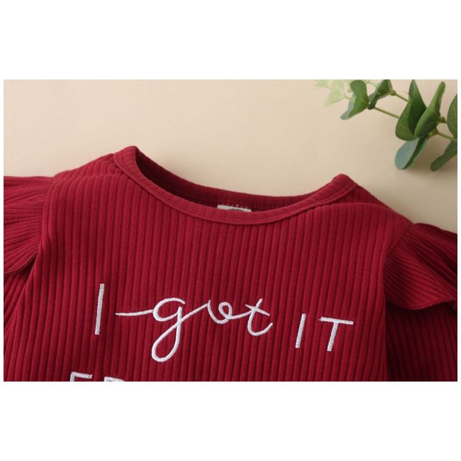 Compleu visiniu pentru fetite - I got it from my mama MBYU001-4-R2