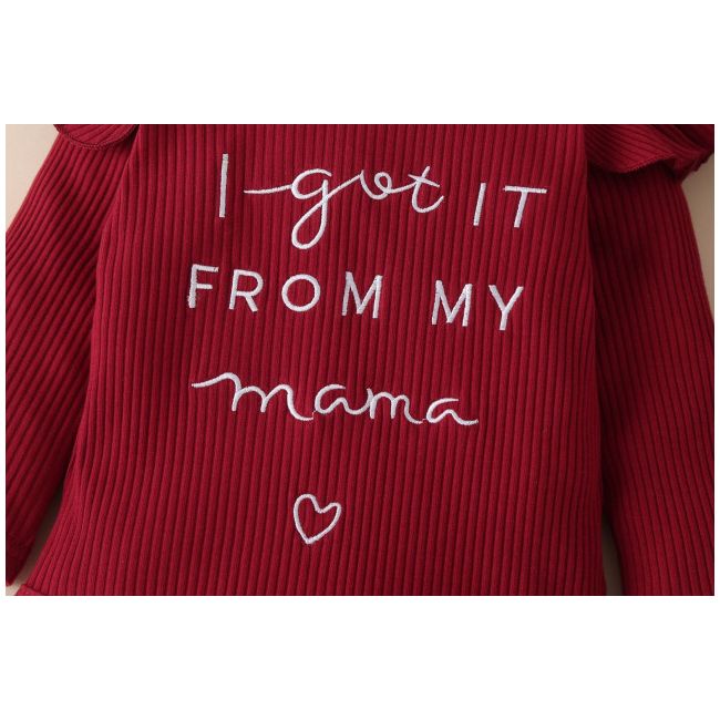 Compleu visiniu pentru fetite - I got it from my mama MBYU001-4-R2