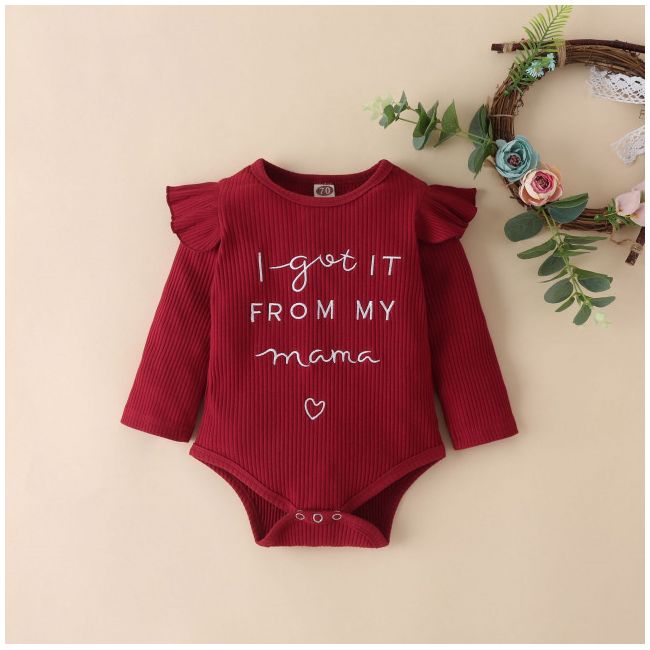 Compleu visiniu pentru fetite - I got it from my mama MBYU001-4-R2
