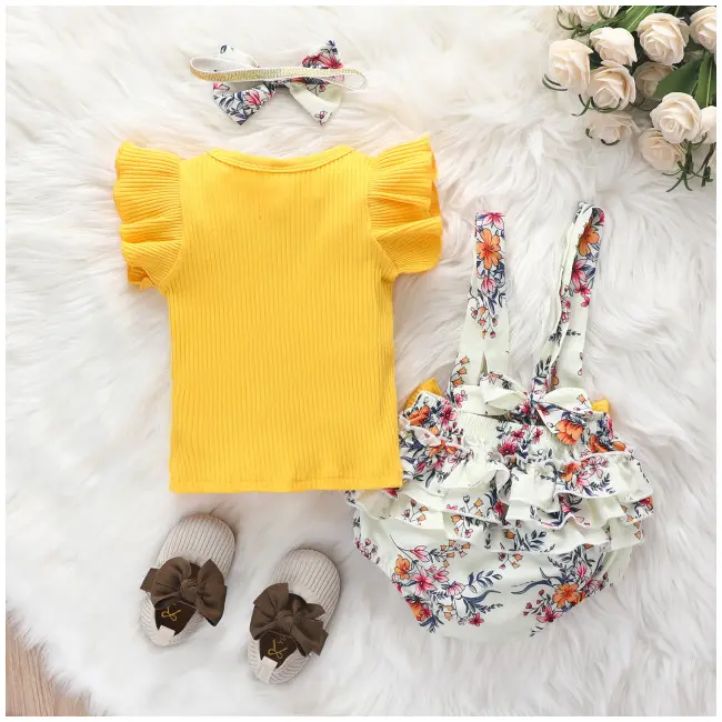 Costumas cu bluzita galbena si pantalonasi bufanti (marime disponibila: 9-12 luni (marimea 20 incaltaminte)) mbrz226-1-de2.9-12 luni (marimea 20 incaltaminte)