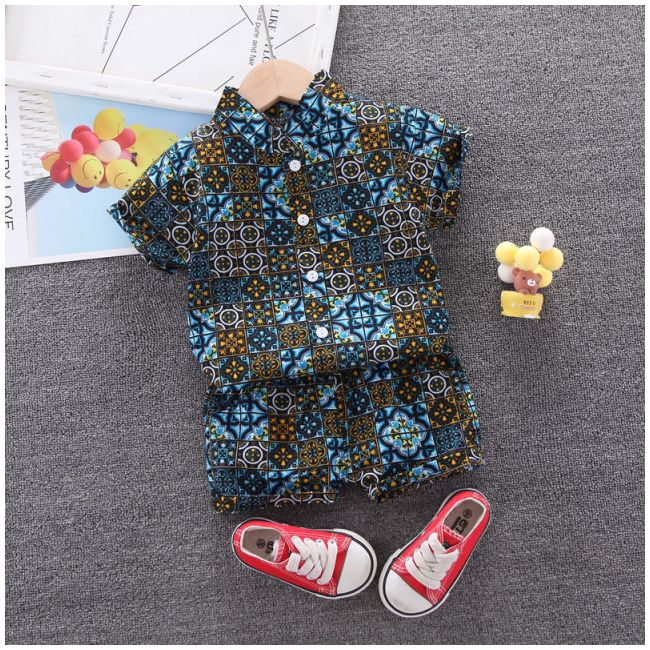 Costumas de vara pentru baietei - Arabic mosaic MBXGSUC780-R2