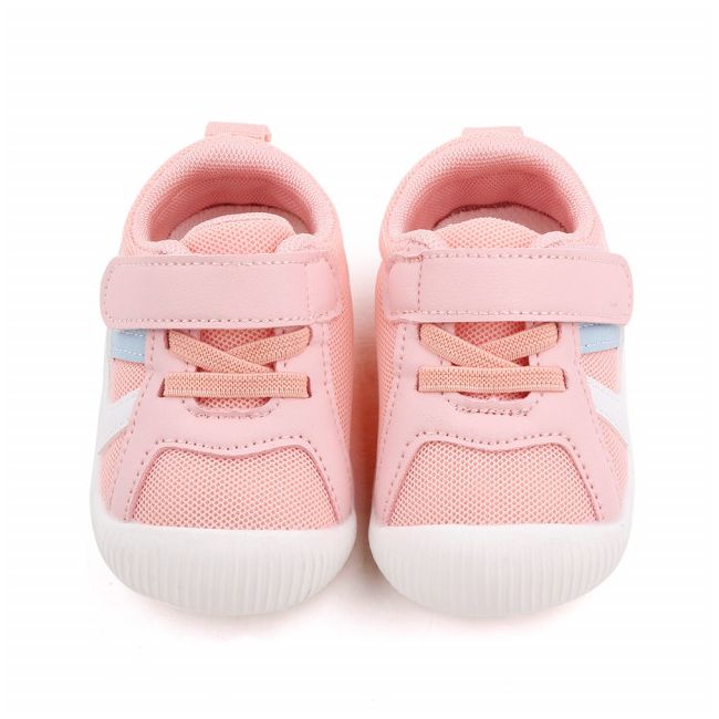 Adidasi roz cu dungi albe si gri (marime disponibila: 9-12 luni (marimea 20 incaltaminte)) mdd2667-3-s1.9-12 luni (marimea 20 incaltaminte)