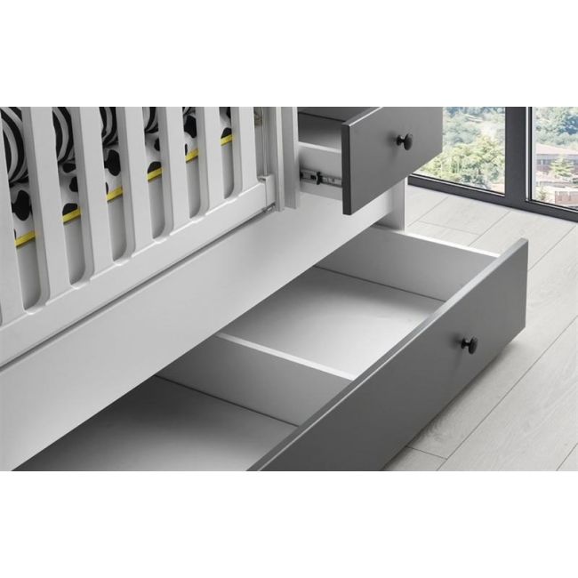 Patut transformabil MyKids Olivia Alb Gri-Inchis 180x80 00086564