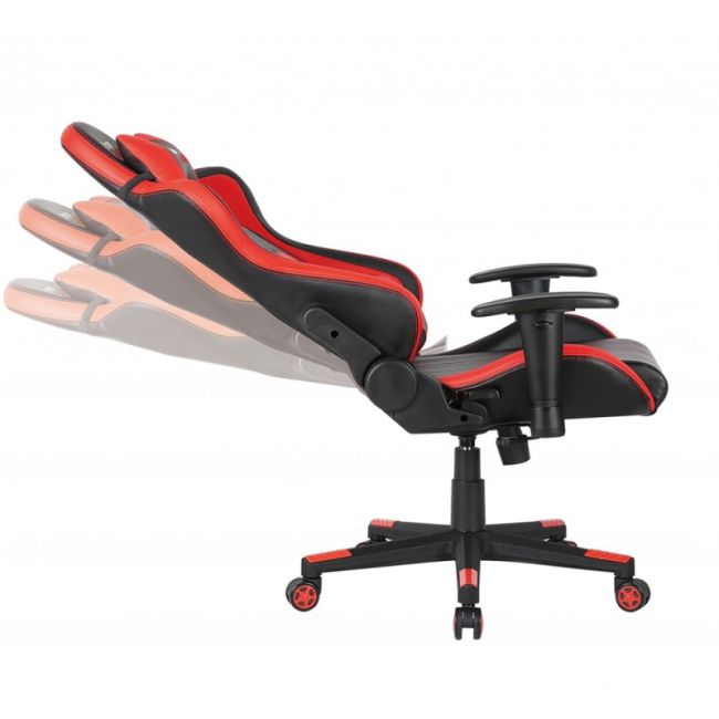 Scaun gaming gn90 indianapolis, suport lombar, perna tetiera, cotiere reglabile, rotativ, mecanism multiblock, 150 kg, negru/rosu drm4282