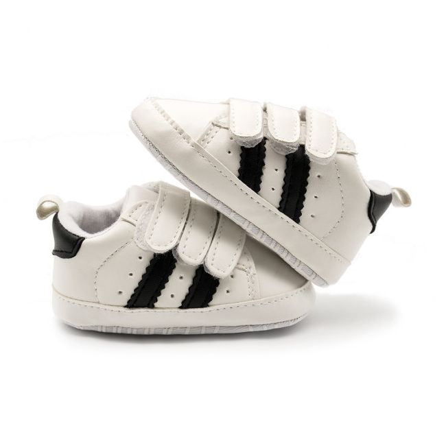 Adidasi albi cu dungi negre - white (marime disponibila: 6-9 luni (marimea 19 incaltaminte)) mbd9802-3-ac40.6-9 luni (marimea 19 incaltaminte)