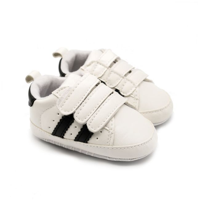 Adidasi albi cu dungi negre - white (marime disponibila: 6-9 luni (marimea 19 incaltaminte)) mbd9802-3-ac40.6-9 luni (marimea 19 incaltaminte)