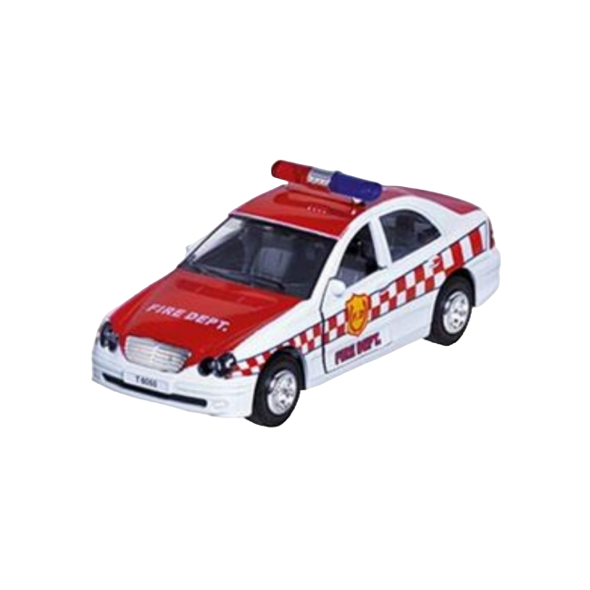 Masinuta die cast cu sunete si lumini, 15 cm, pompieri, alba - okegoki12194palb