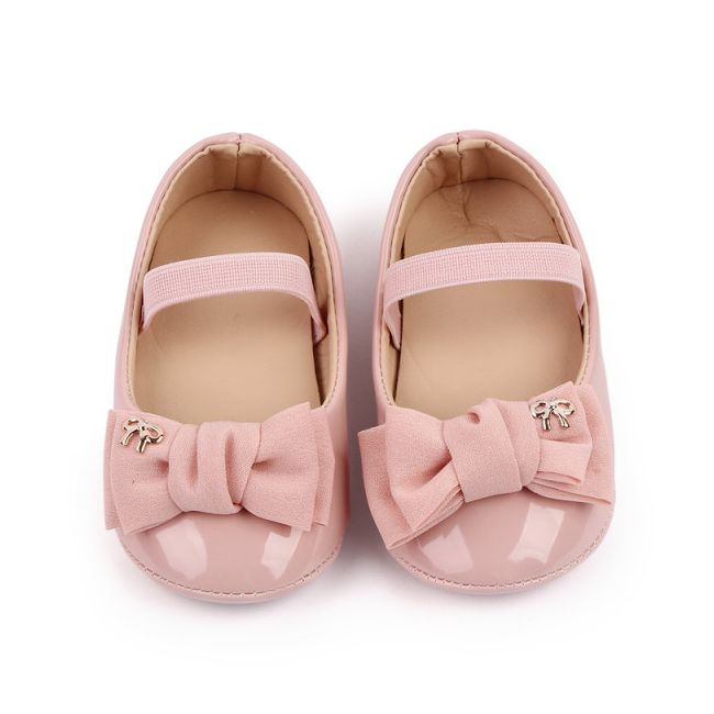 Pantofiori cu fundita, roz, din lac MDD2778-2-p24