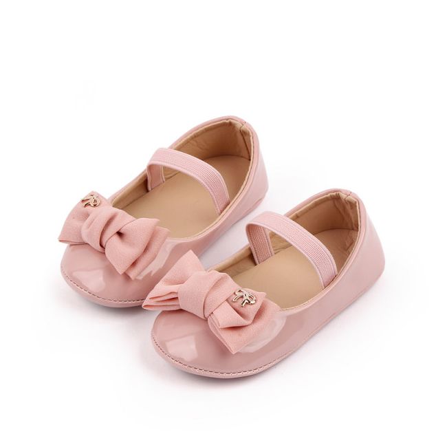 Pantofiori cu fundita, roz, din lac MDD2778-2-p24