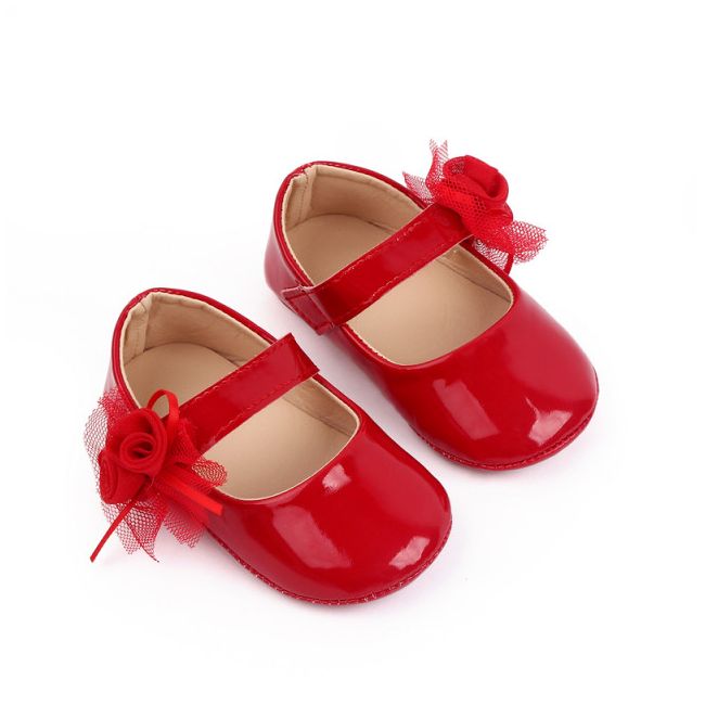 Pantofiori rosii din lac cu trandafiras (marime disponibila: 6-9 luni (marimea 19 incaltaminte)) mbd2768-1-p24.6-9 luni (marimea 19 incaltaminte)