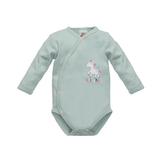 Body pentru bebe cu capse pe burtica - colectia unicorn mint (marime disponibila: 3 luni) mk03206.3 luni