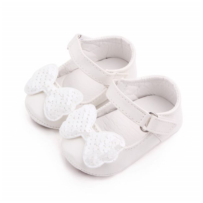 Pantofiori albi din lac cu fundita cu paiete AMd2362-sa3