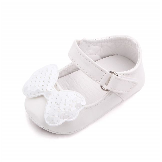 Pantofiori albi din lac cu fundita cu paiete AMd2362-sa3