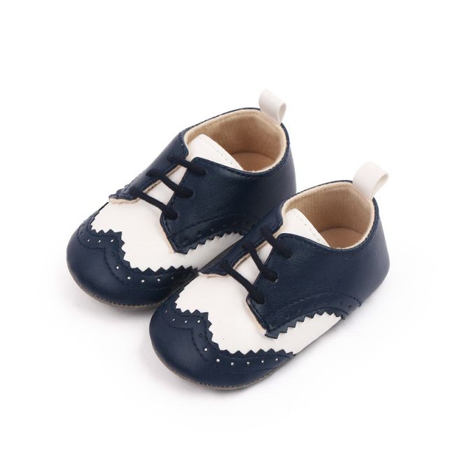 Pantofiori eleganti bleumarine cu insertie alba (marime disponibila: 9-12 luni (marimea 20 incaltaminte)) mbd2805-2-p1.9-12 luni (marimea 20 incaltaminte)